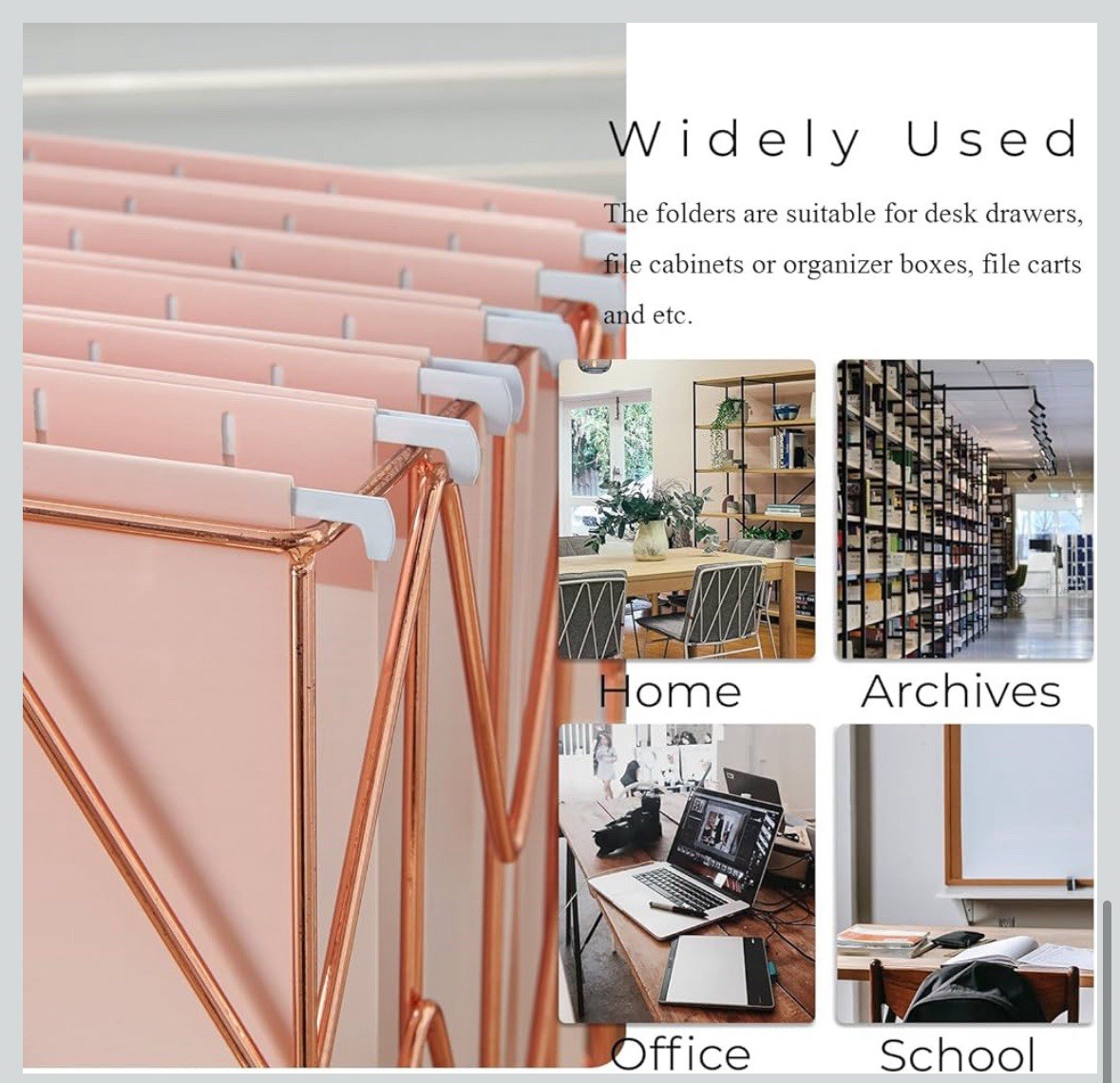 6 Pack Letter Size File Folders Organizer For Filling Cabinet Office Peach