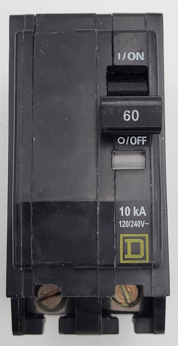 Square D QO260 60 A 2-Pole Plug-On 120/240V Circuit Breaker Type QO USED