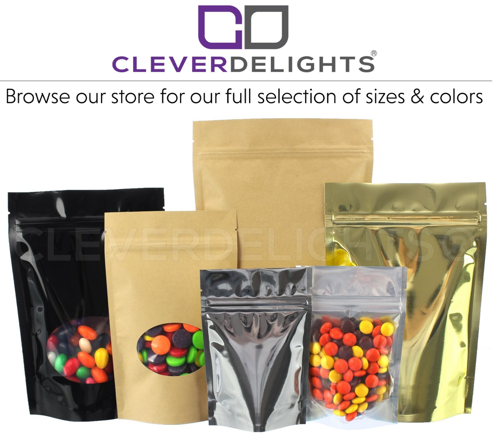 Silver/Clear Stand Up Pouches – 4oz – 5″ x 8″ x 2.5″ – Resealable Zip Pouch Bags