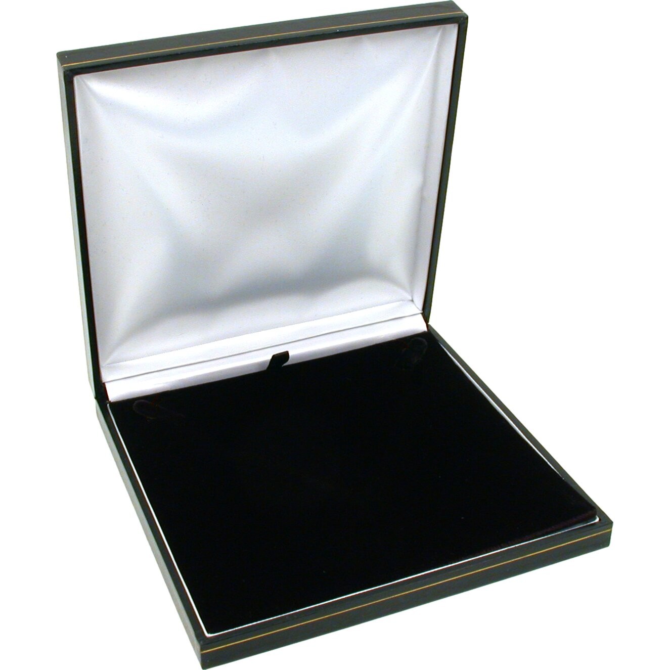 Necklace Gift Boxes Black Faux Leather 6 1/2″ 3Pcs
