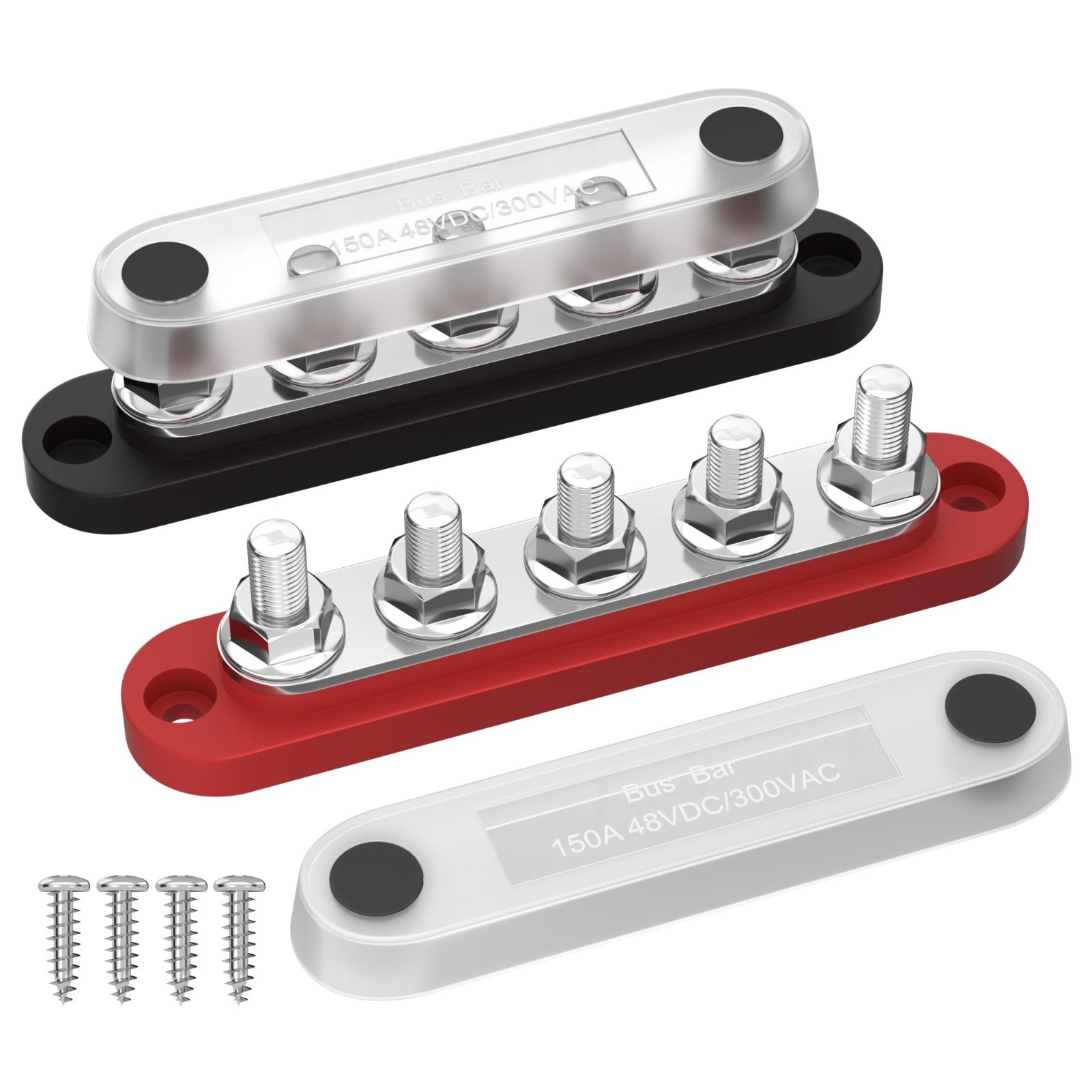 METAL POWER DISTRIBUTION BLOCK BUS BAR W/ COVER 12V MARINE AUTOMOTIVE SOLAR POST