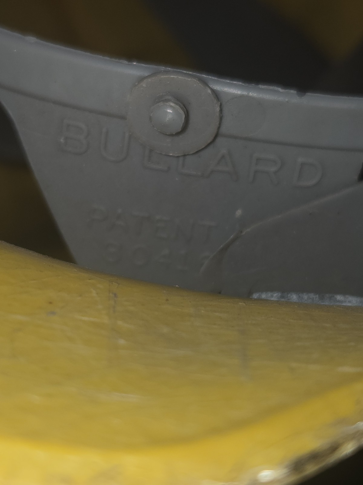 Vintage Original Yellow Bullard 502 Fiberglass Hard Boiled Hard Hat Iron Const.
