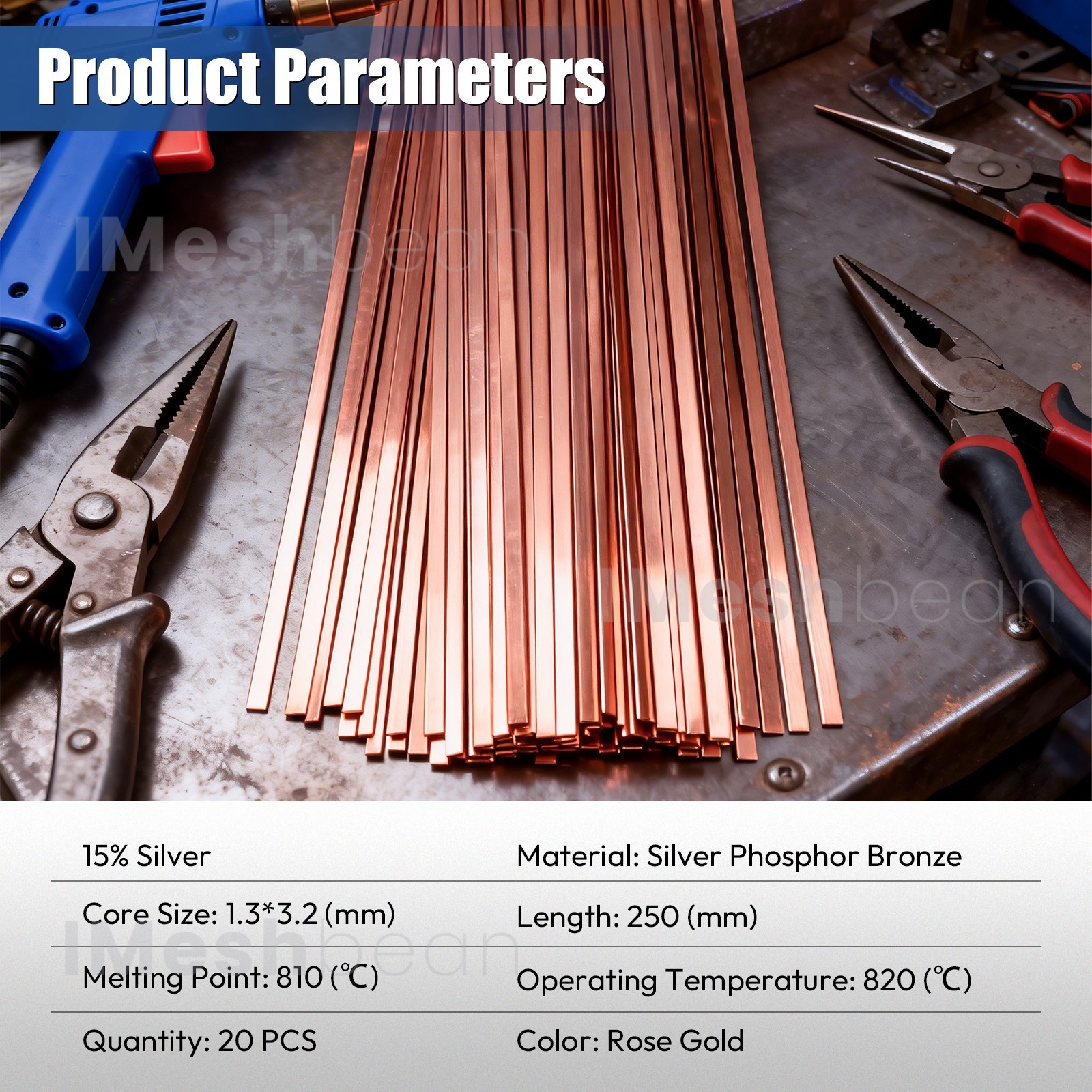 40 Sticks Brazing Rods AWS Bcup-5 15% Silver Solder Phos Copper Brazing Alloys