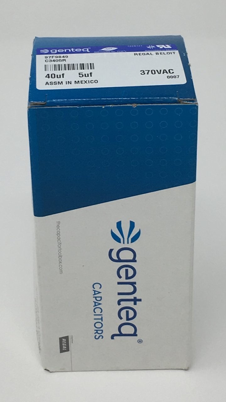 C3405R 97F9849 Capacitor Motor Run, 40/5Uf, 6%, Case, 370V