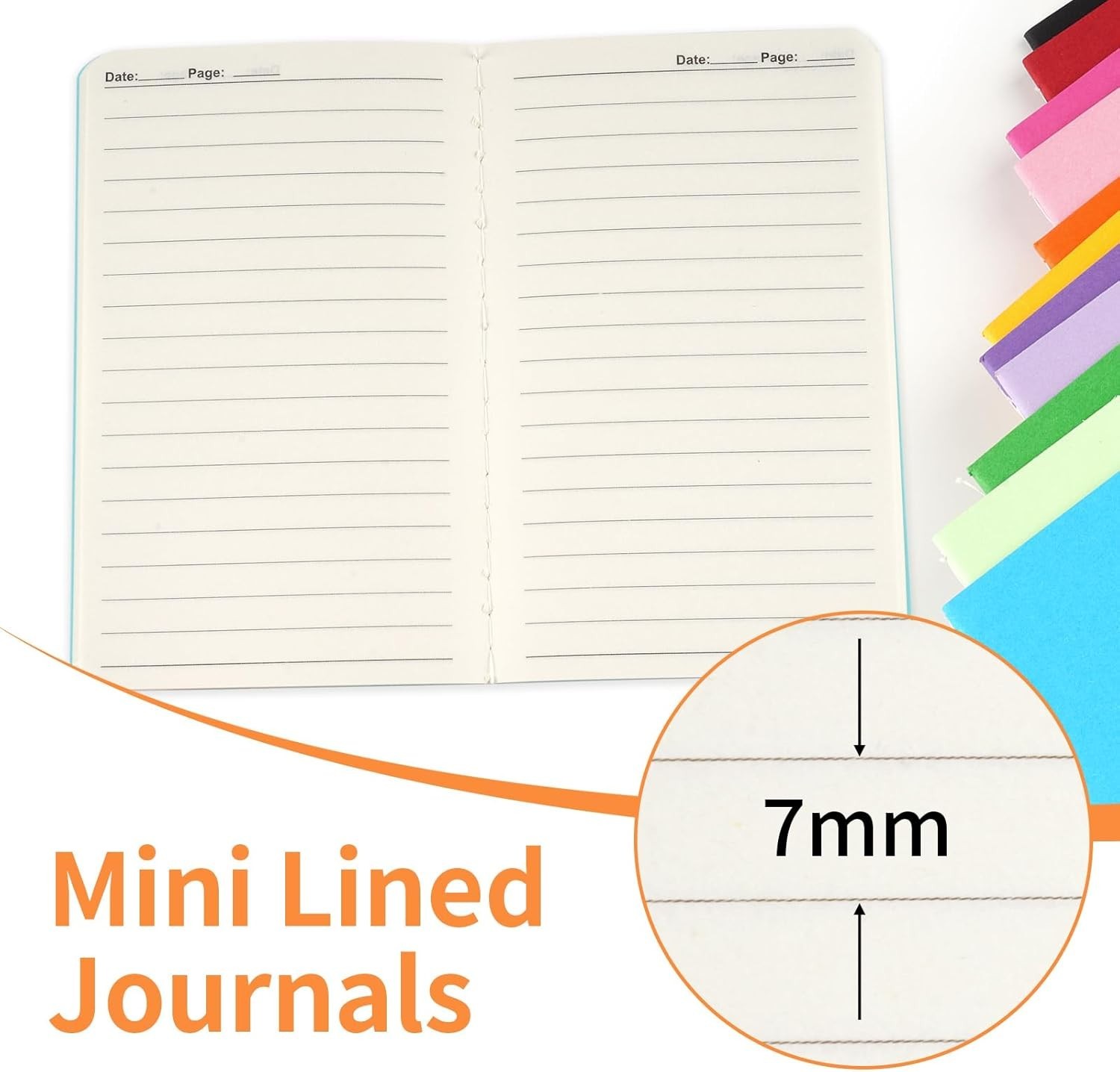 12 Pack Mini Pocket Notebook 3.5 X 5.5 Inch Lined Small Journals For Kids Cover