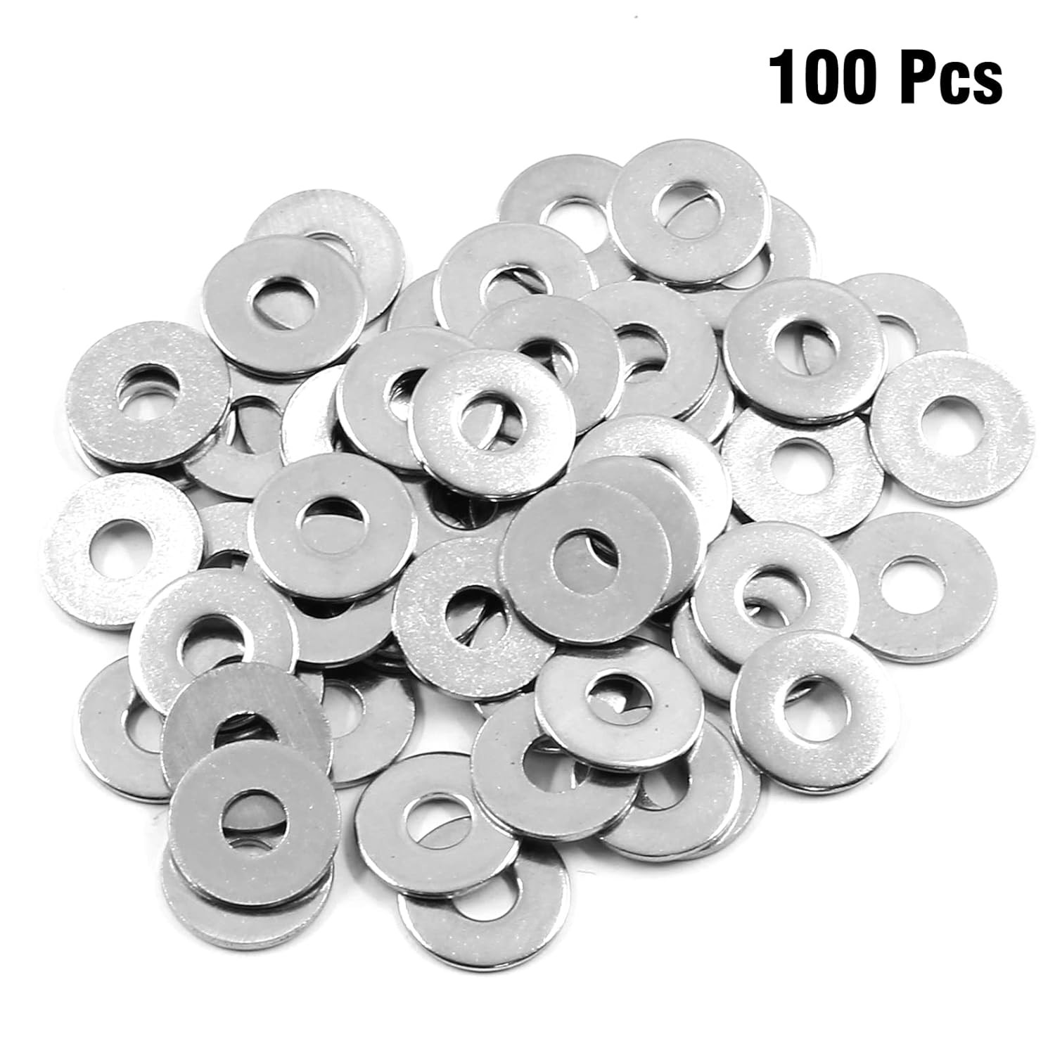 100PCS M6 Stainless Steel Flat Washers 16mm OD 6mm ID 1.5mm Thick