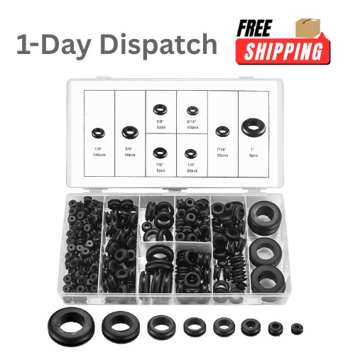 300Pcs Rubber Grommets Kit 8 Sizes 1/4 to 1 Inch
