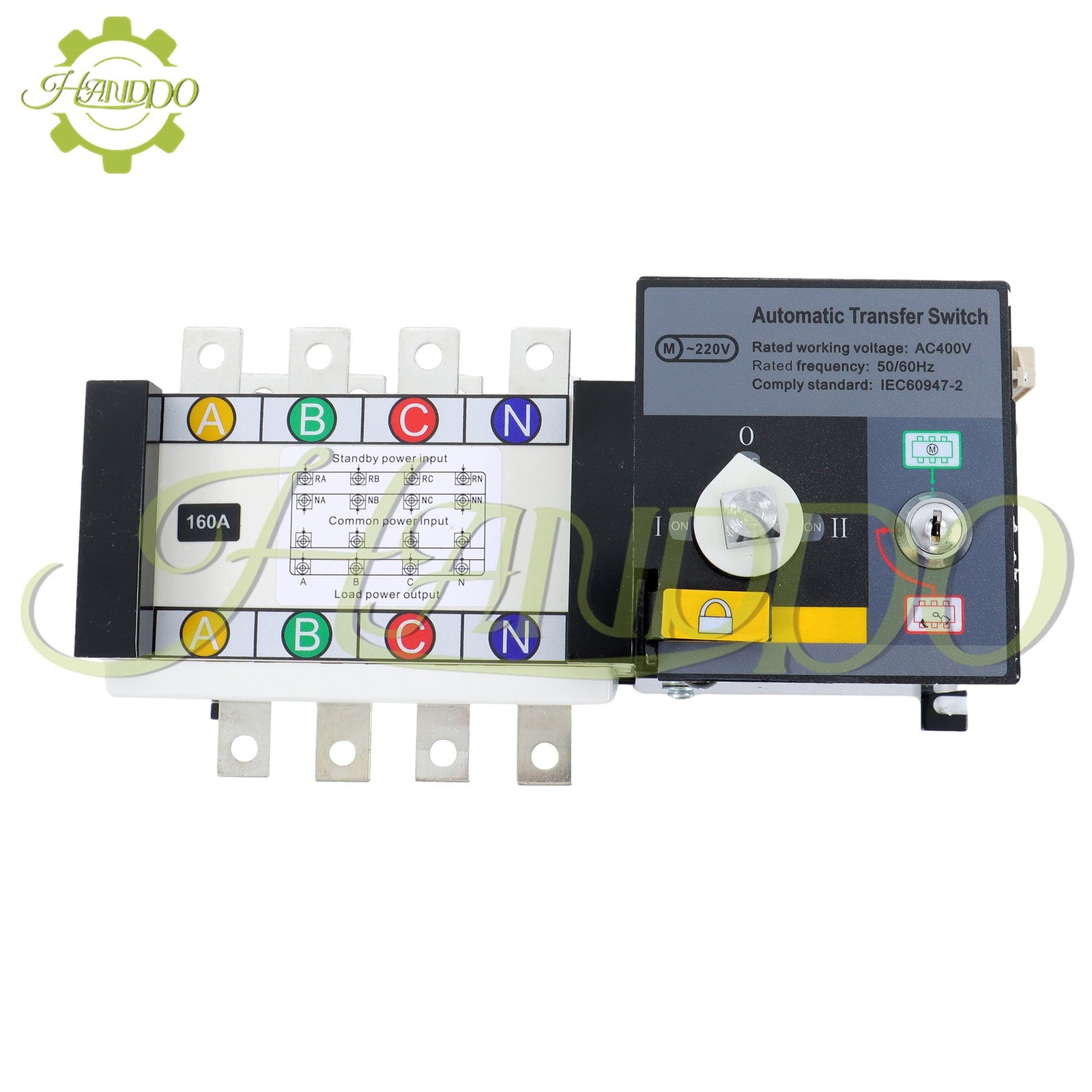 Industrial Automatic Transfer Switch 160A 4 Poles 110V 220V Grid to AC Generator