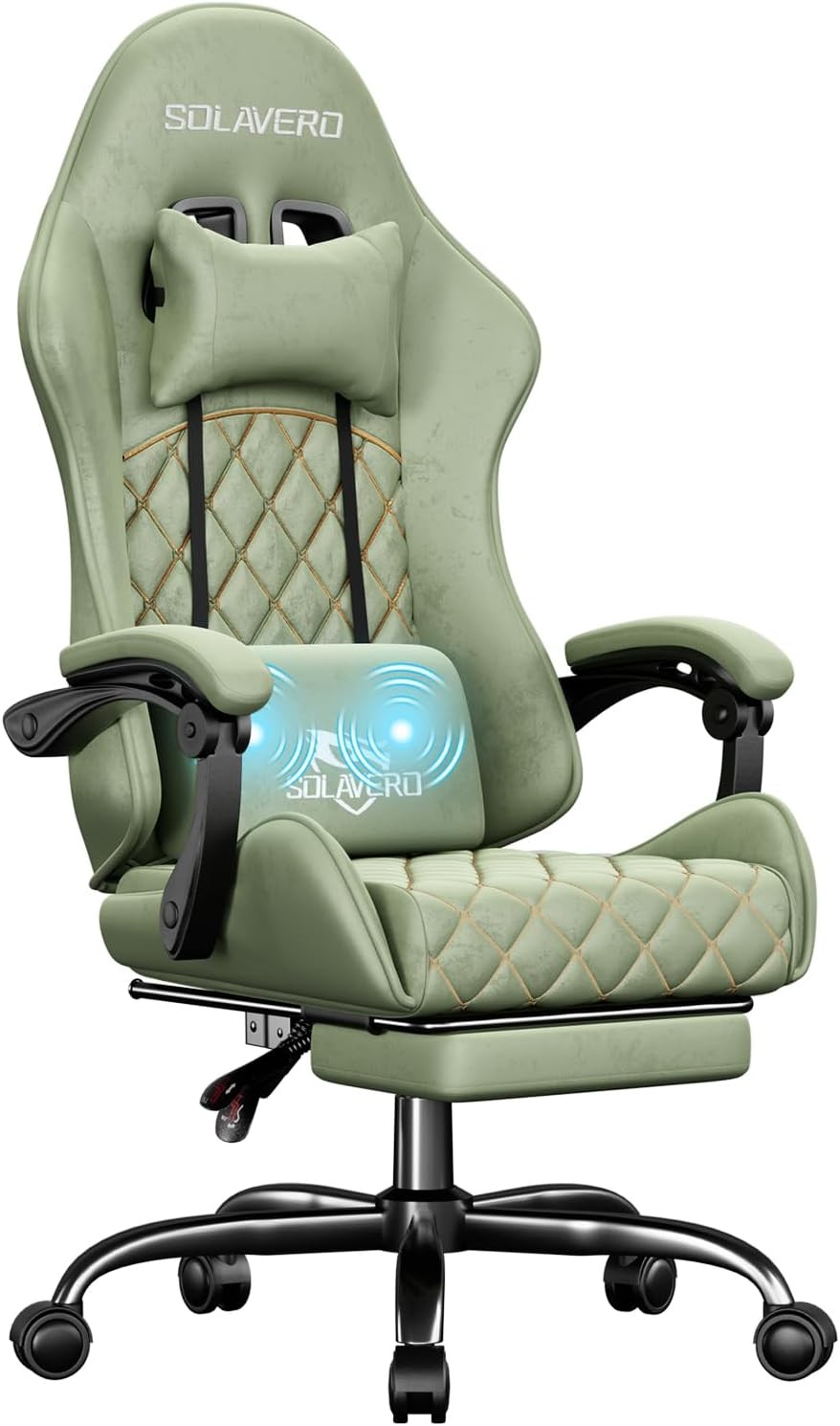 Ergonomic Gaming Chair with Footrest & Lumbar Massager, Gamer Computer Chairs