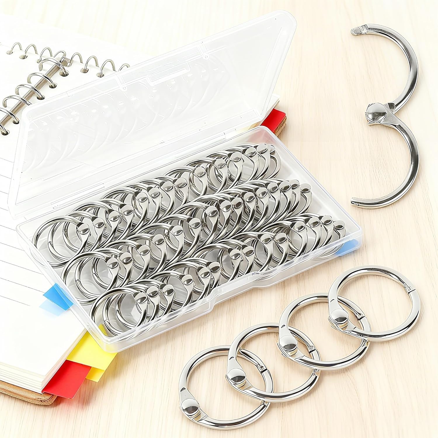 Small Binder Rings 1/2 inch 50 Pcs Mini Book Rings Small Key Ring Metal Loose…