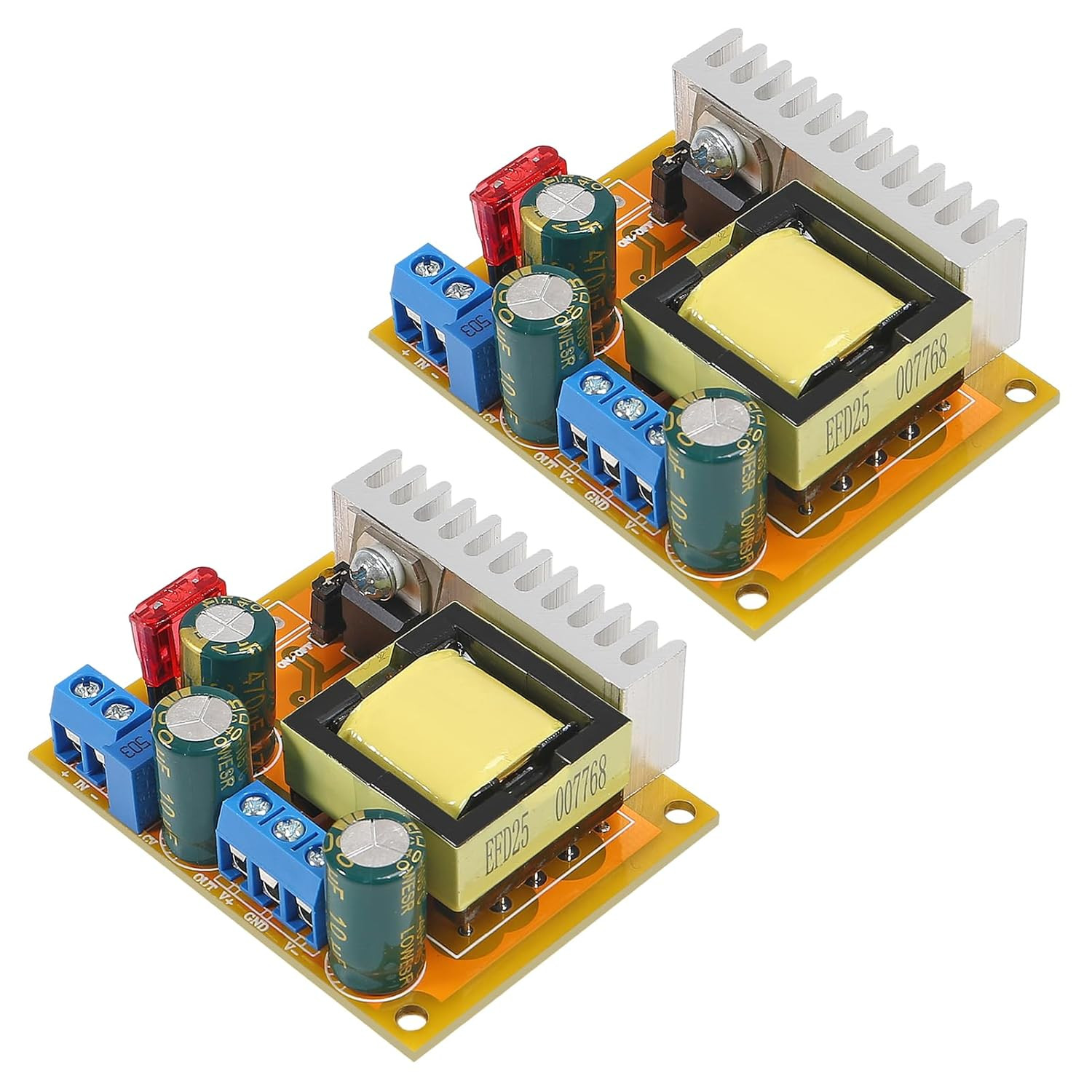 2Pcs DC-DC High Voltage Boost Converter 8V-32V to ±45V-390V ZVS Step-Up Booster