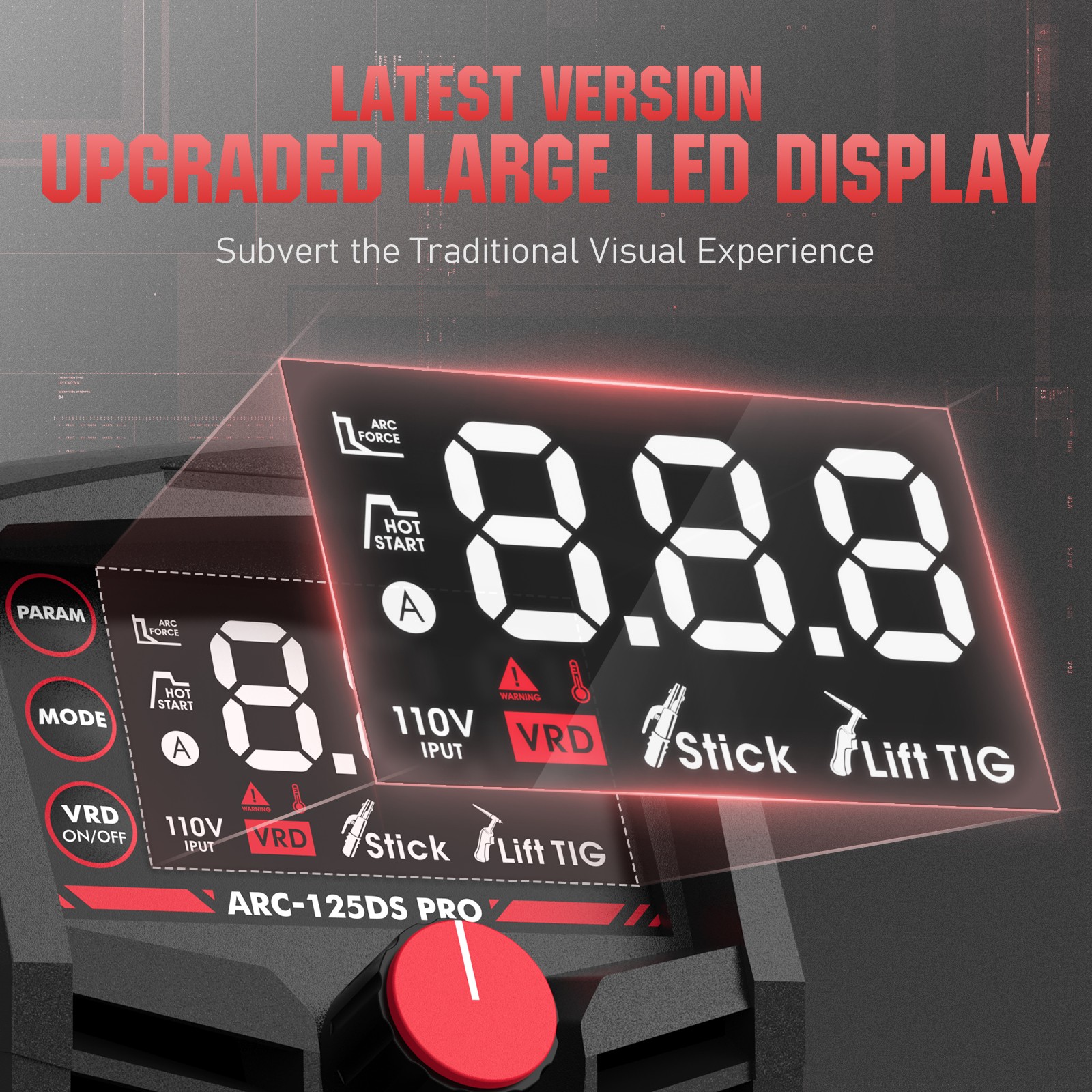 Mini Stick Welder Portable, Large LED Display 125Amp 110V ARC Welding Machine