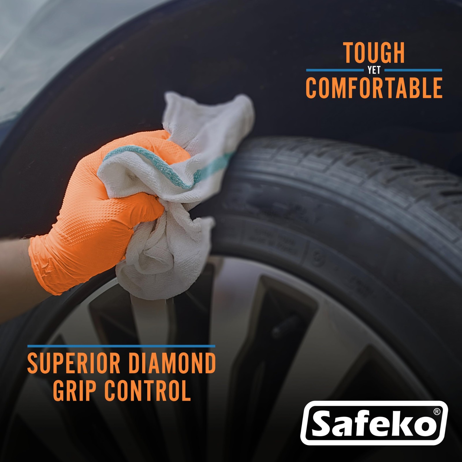 Diamond Textured Grip Nitrile Gloves – Heavy Duty, Textured for Enhanced Grip…