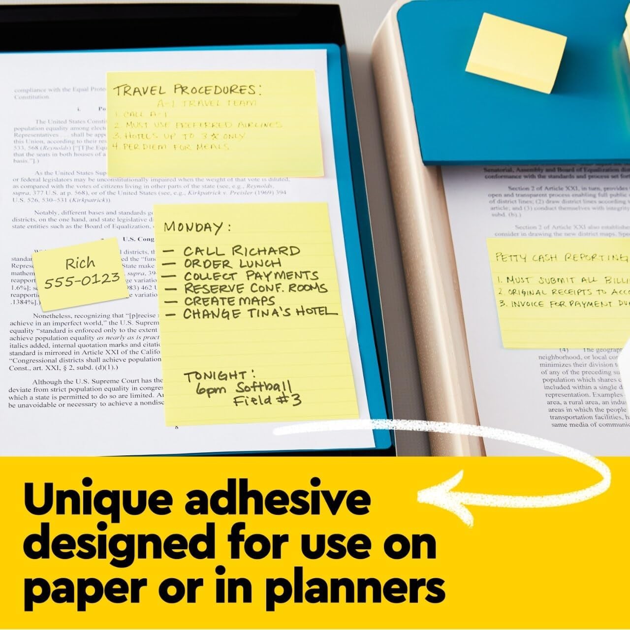 Post-it Notes, 1/3/8 x 1 7/8 in, 24 Sticky Notes Pads, 100 Sheets per Pad, Canar
