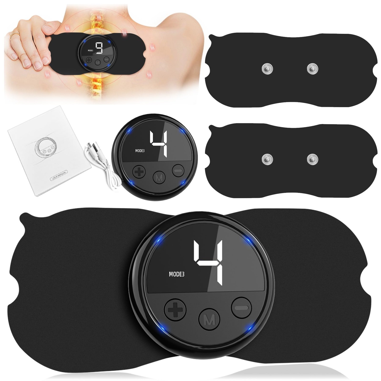 Wireless TENS EMS Unit, FSA Unit Muscle Stimulator for Pain Relief Black