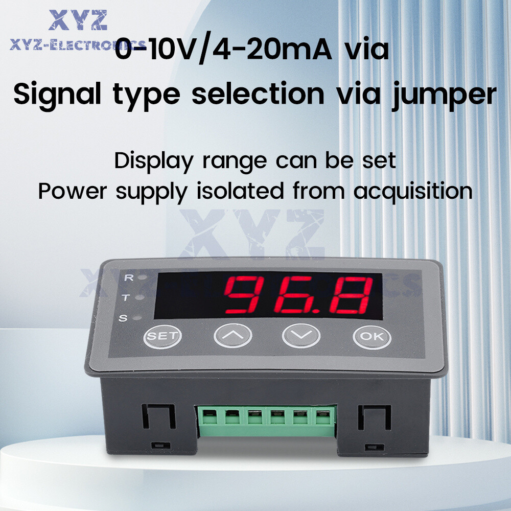 0-10V 0-20mA 2-10V 4-20mA 4-Wire Analog Input (Reception) Display Meter DC 8~25V