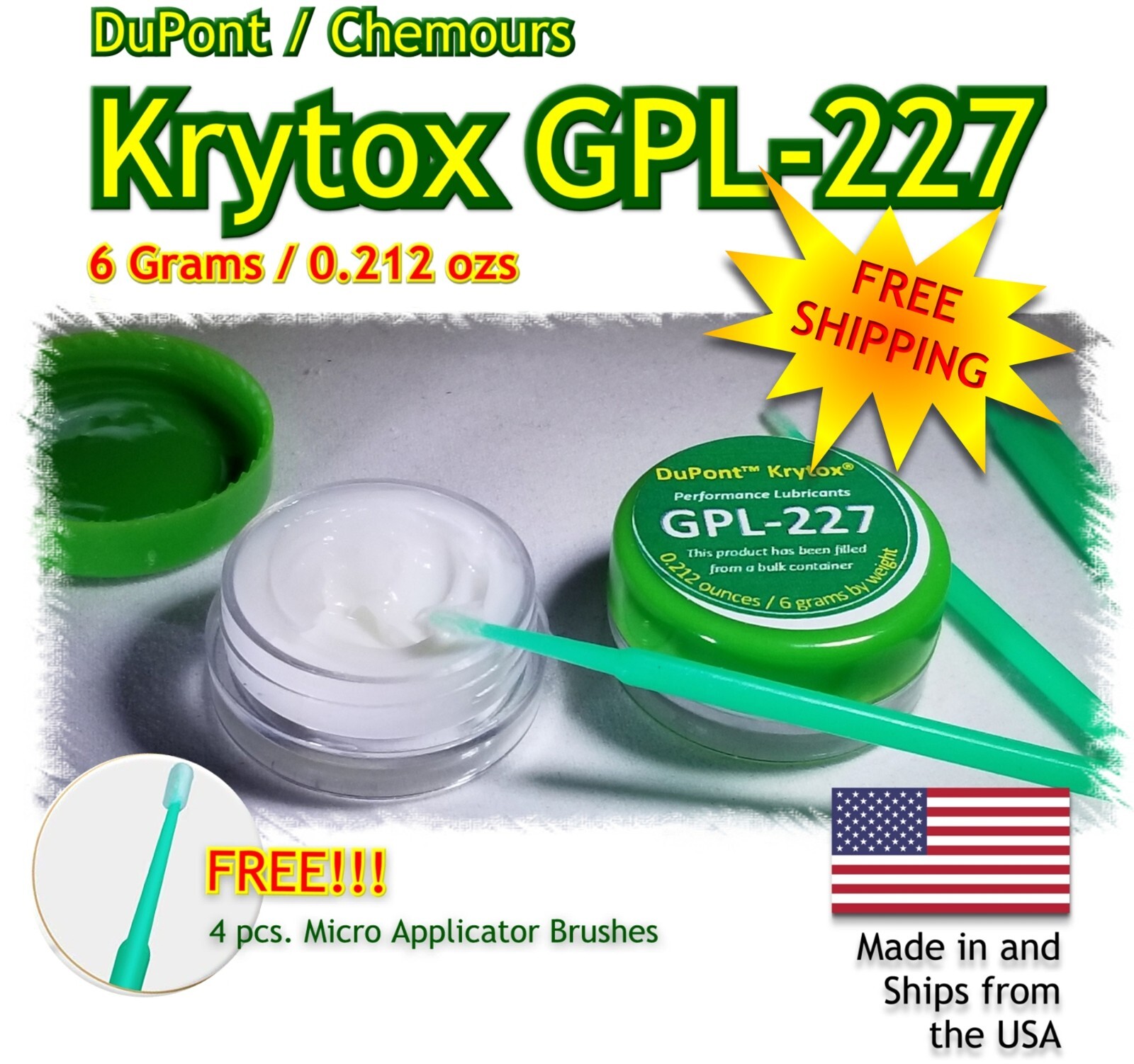 Krytox GPL-227 Mechanical PFPE Lubricant – Synthetic Performance Grease 6 gm