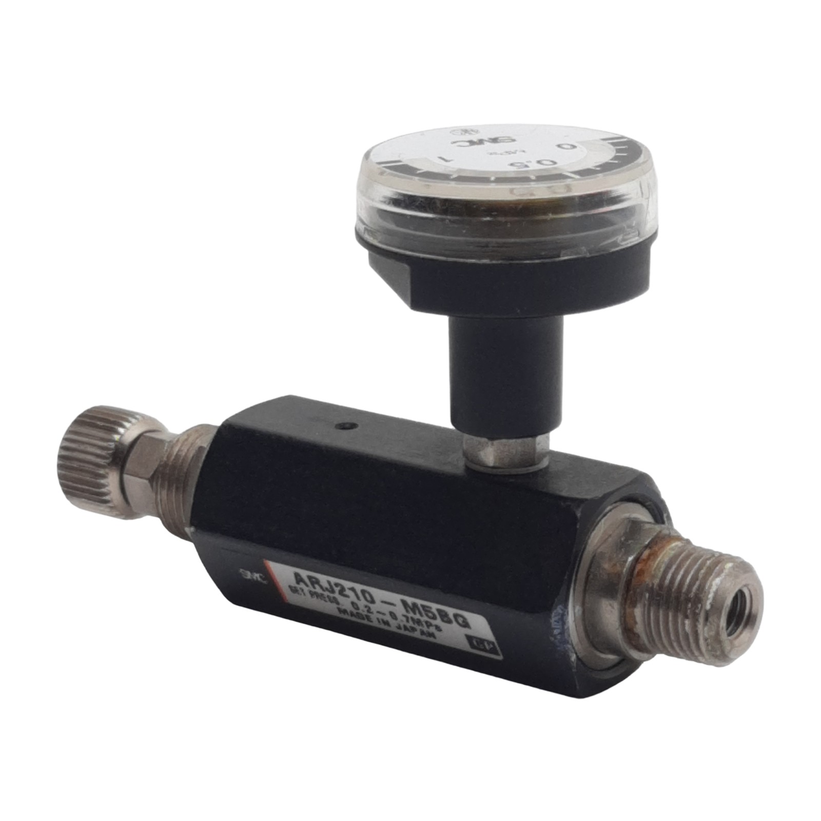 SMC ARJ210-M5G Miniature Regulator, 0.2-0.7MPa, 0.8MPa Max, 1/8in NPT Male, M5