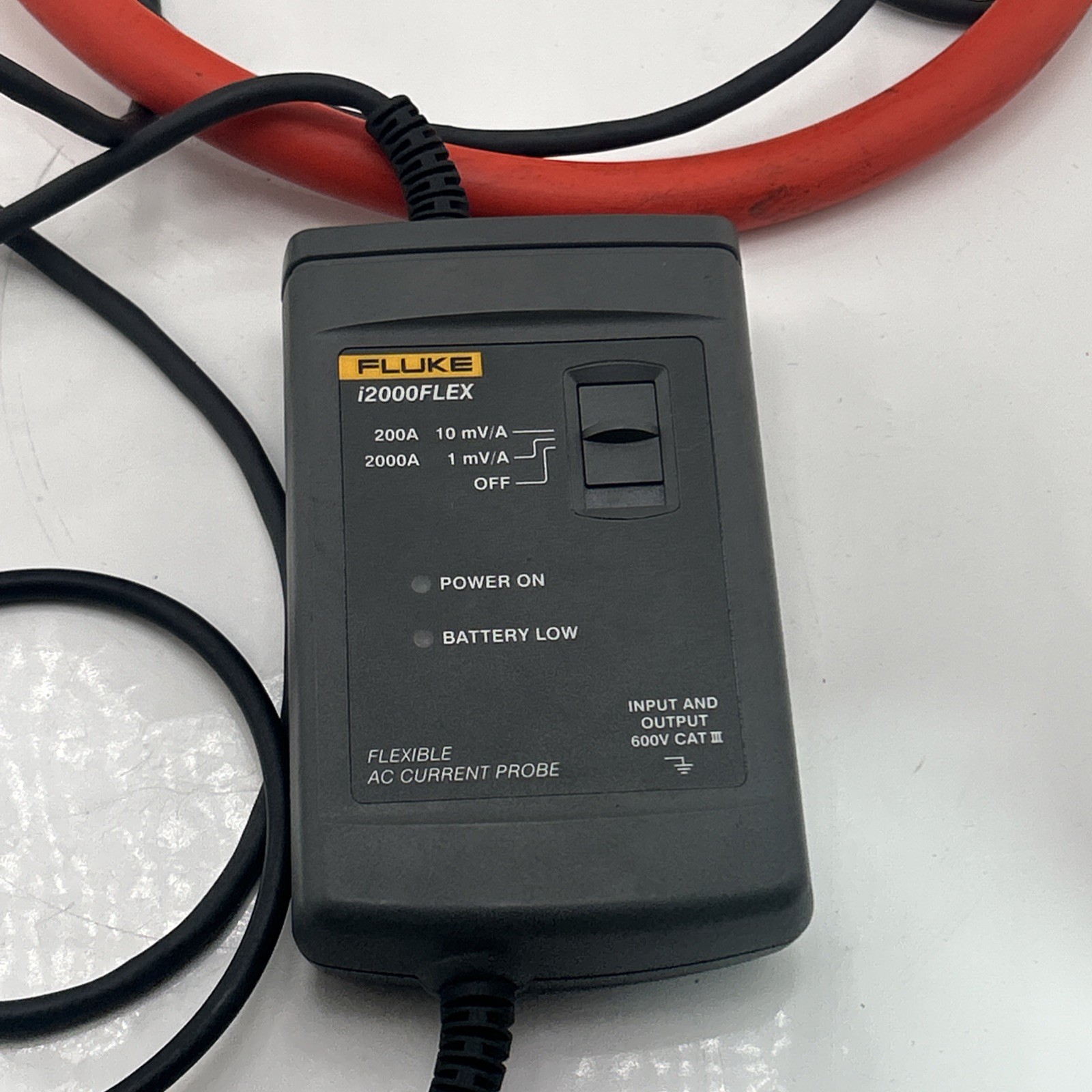 Fluke i2000-Flex Battery Operated Handheld Flexible AC Current Probe Clamp BNC