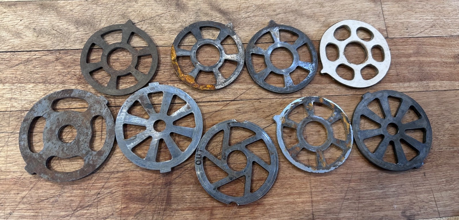 Mixed Lot vintage Meat Grinder Plates Blades parts Knives