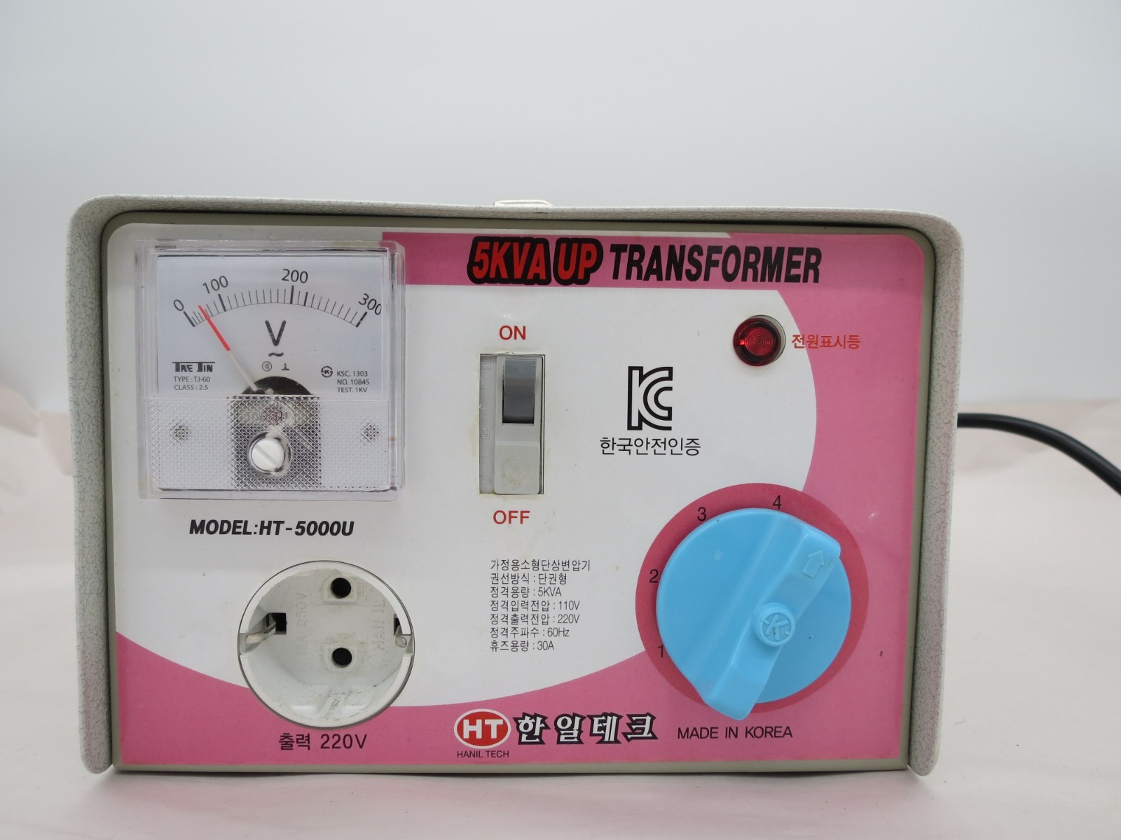 5kVA Step-Up Transformer 110V to 220V – For Korean 220V Appliances