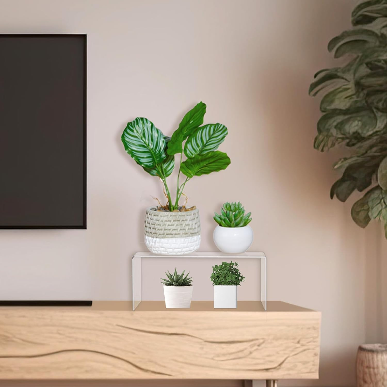 Rattanview 3 Pcs Extra Large 12,11,10.25 Inch Acrylic Display Risers Clear Acryl
