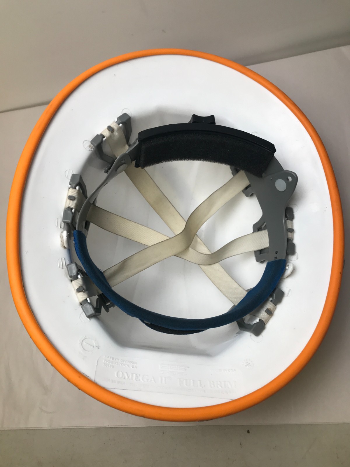 Vintage Caltrans White/Orange Omega 2 Full Brim ED Bullard Hard Hat USA