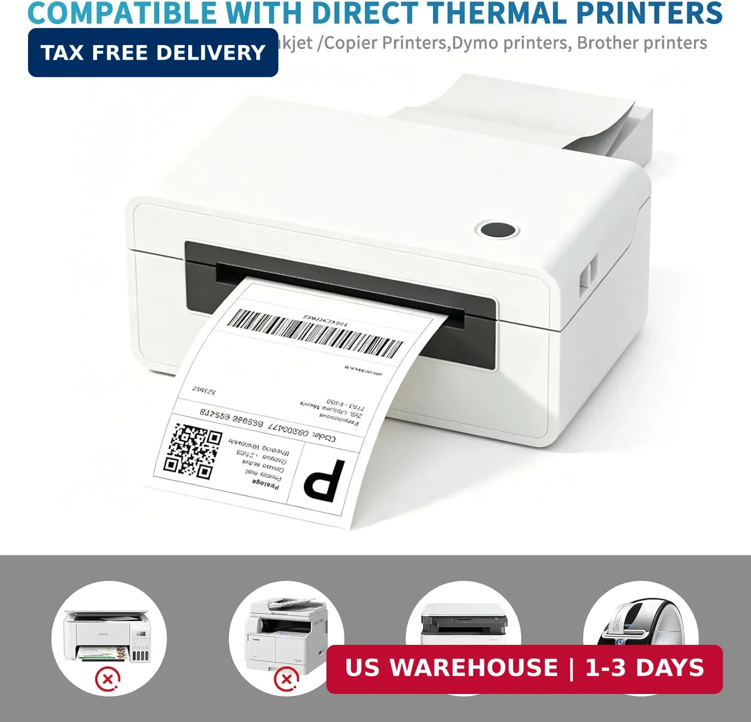 4×6 Thermal Fold Shipping Labels, Pack of 500, with Nelko, JADENS, ASprink, P…