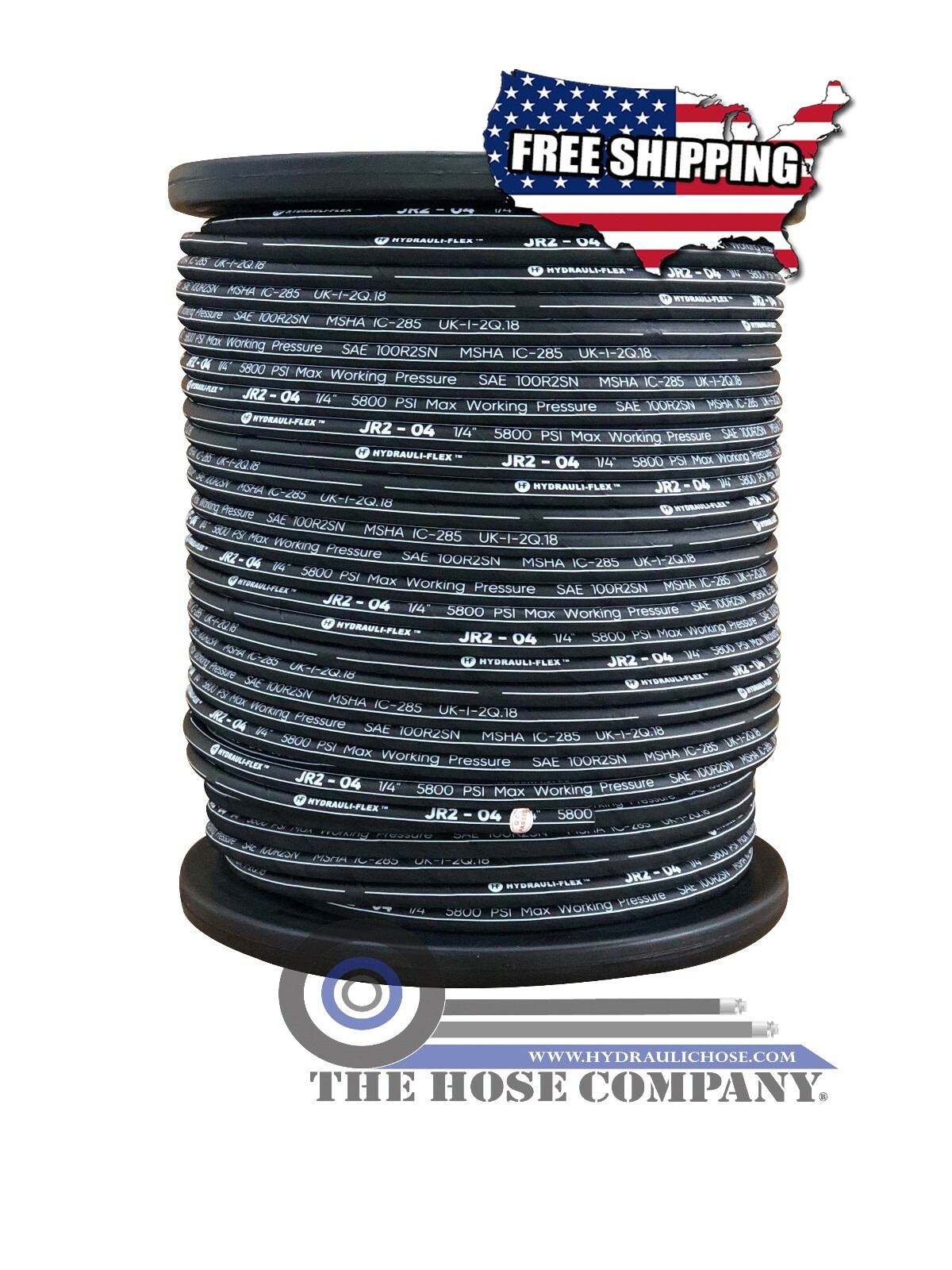 **NEW** Hydraulic Hose R2-04 1/4″ SAE 100R2AT 2 Wire 328ft ** Free Shipping **