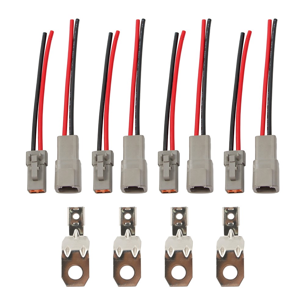 4Pairs Assembled DTP 2 Pin Connector 12AWG Wire Waterproof Plug Harness Car Boat