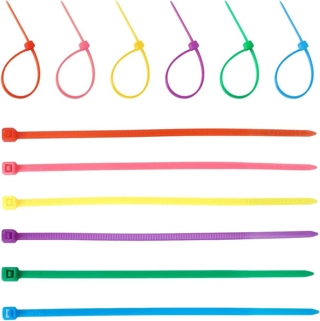 Qdishi 600Pcs Small Colored Zip Ties 4 Inch Multi-Color Zip Wire Tie for Deco Me