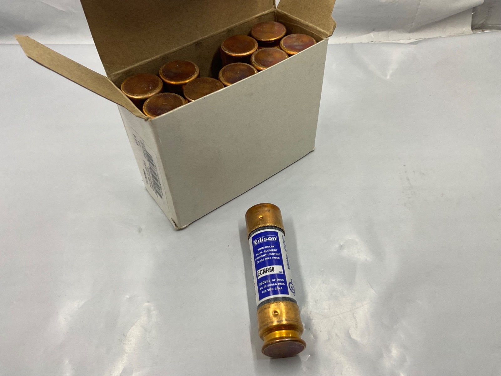 Edison Fusegear ECNR60 60A 250VAC Class RK5 Box Of 10 J23