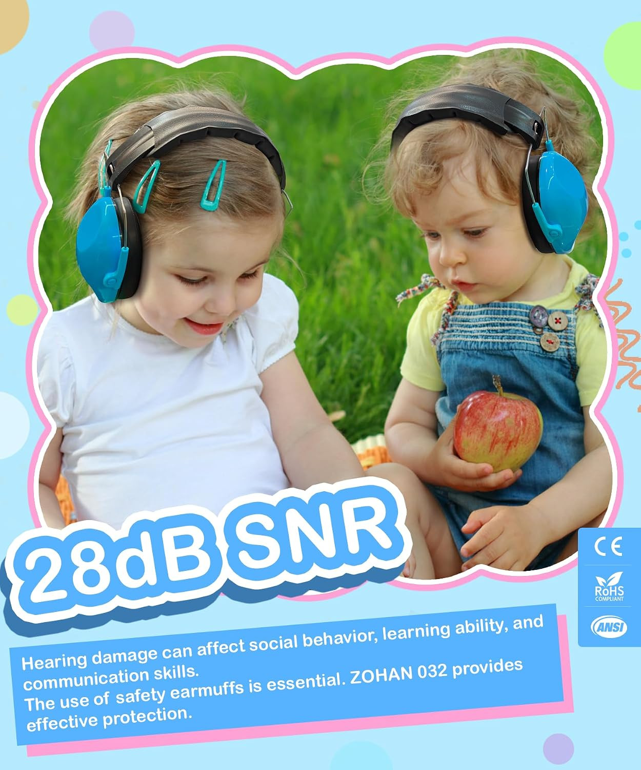 Kids Noise Cancelling Headphones – 25Db NRR Kids Ear Protection 3 Pack, Hearing