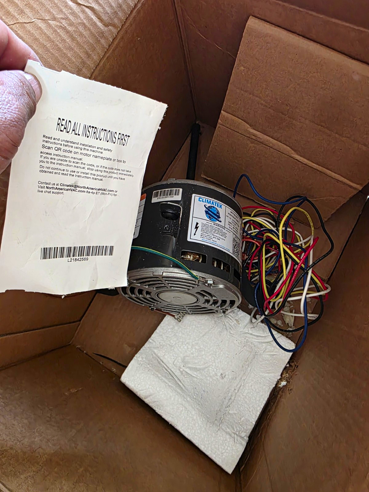 ClimaTek MOT99 900 HVAC Motor K55HXAJF-4097 115VAC 4.8A Reversible