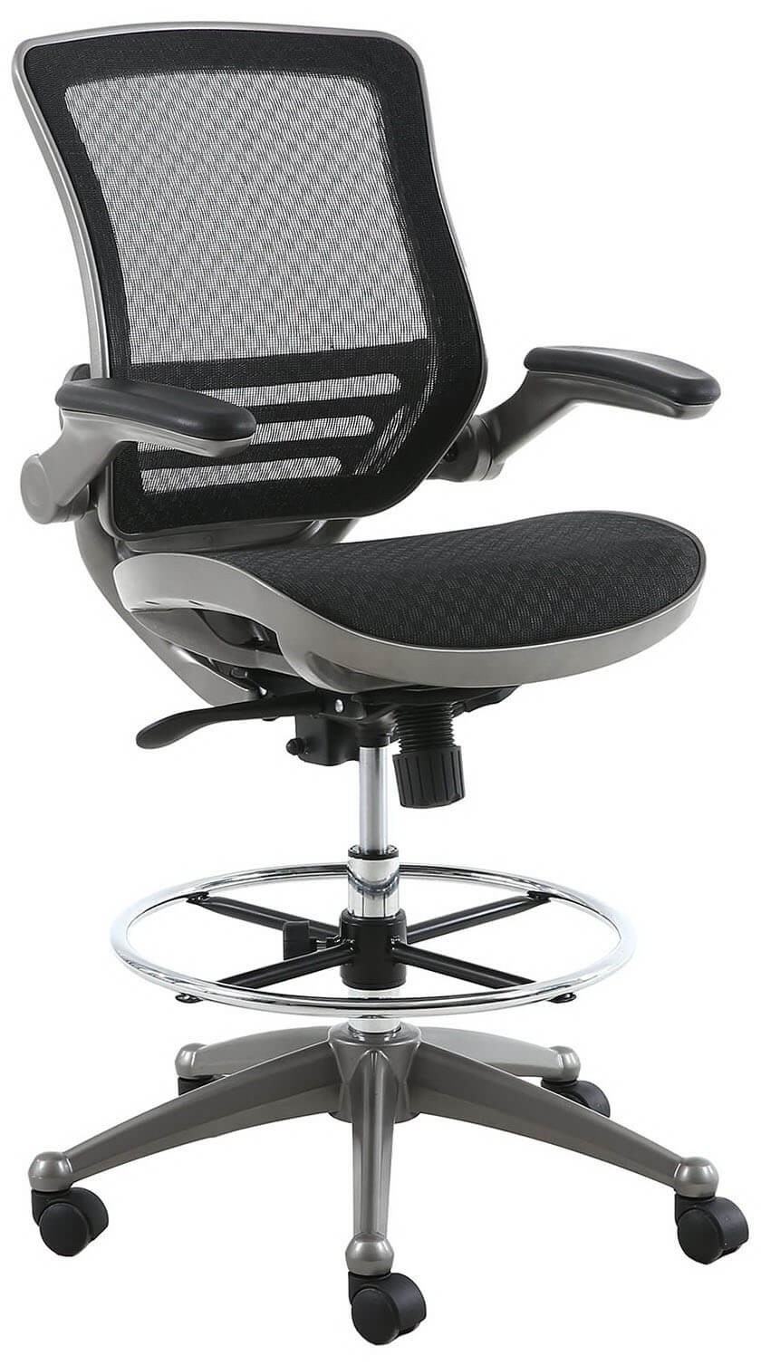 Harwick Evolve All Mesh Heavy Duty Drafting Chair – Gunmetal Finish [2250D-BK]
