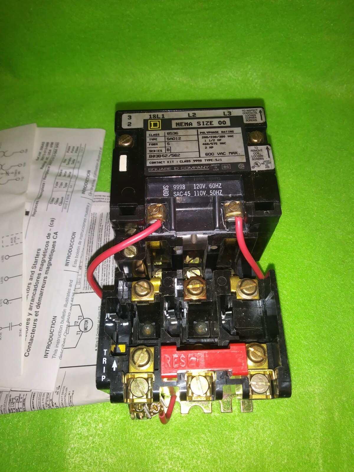 SQUARE D CONTACT KIT NEMA SIZE 00 8536 SA012