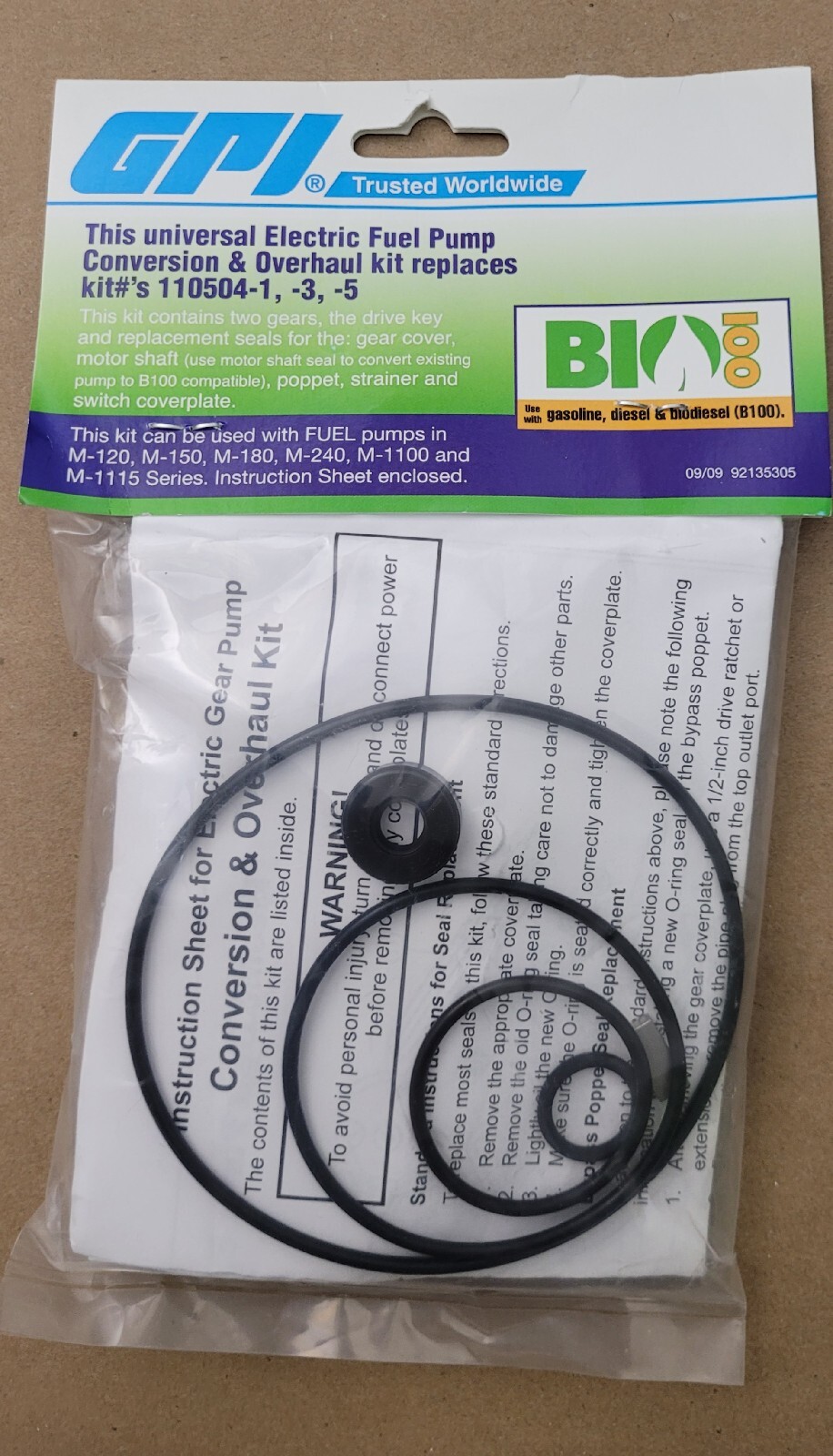 GPI Electric Fuel Pump CONVERSION & OVERHAUL REBUILD KIT 110504-1 * NEW*