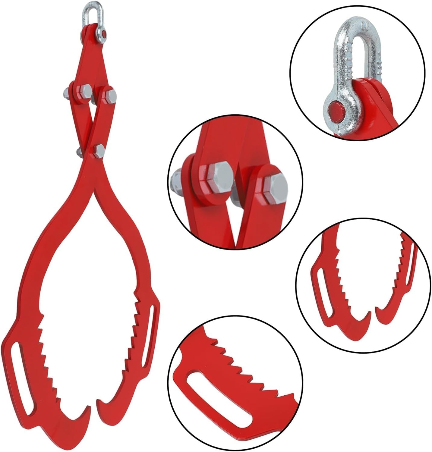 18″ 2-Claws Hook Log Lifting Tongs Heavy Duty Metal Grapple Timber Claw 800lbs