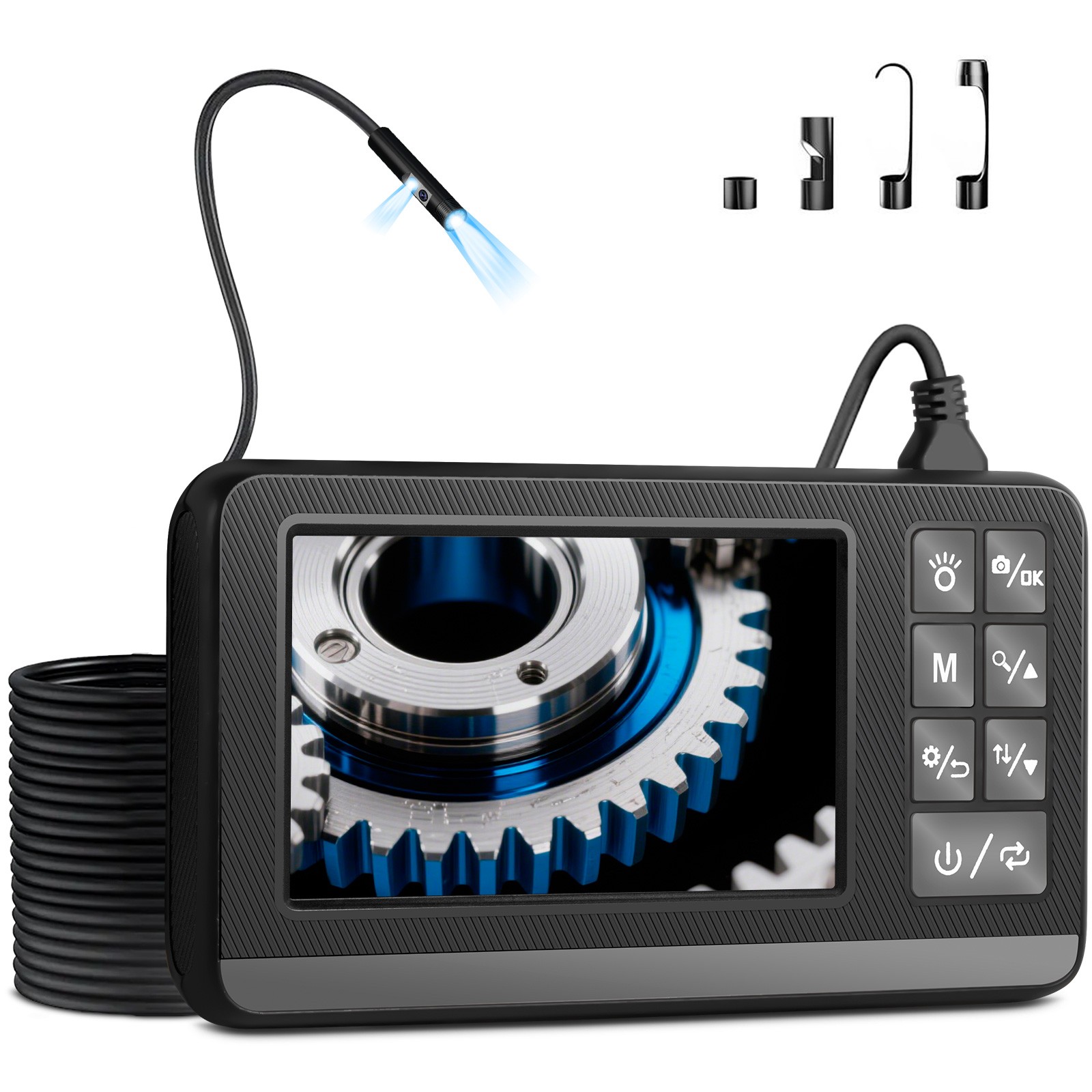IP67 Rated Dual Lens 5M Camera Built LCD Screen Pipe Drain Inspection Scope