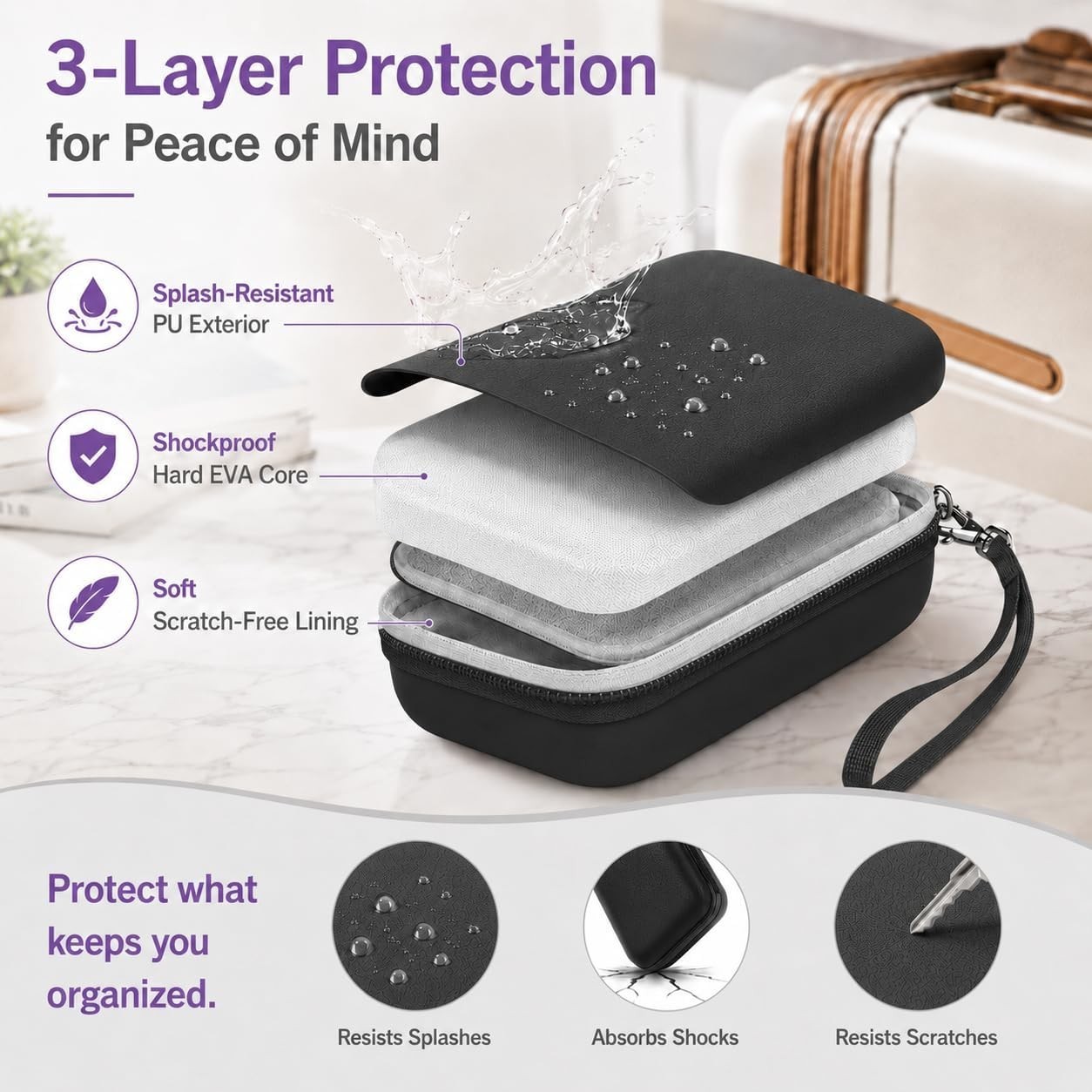 Elegant EVA Hard Case for Phomemo & Compatible Label Makers – Travel Ready