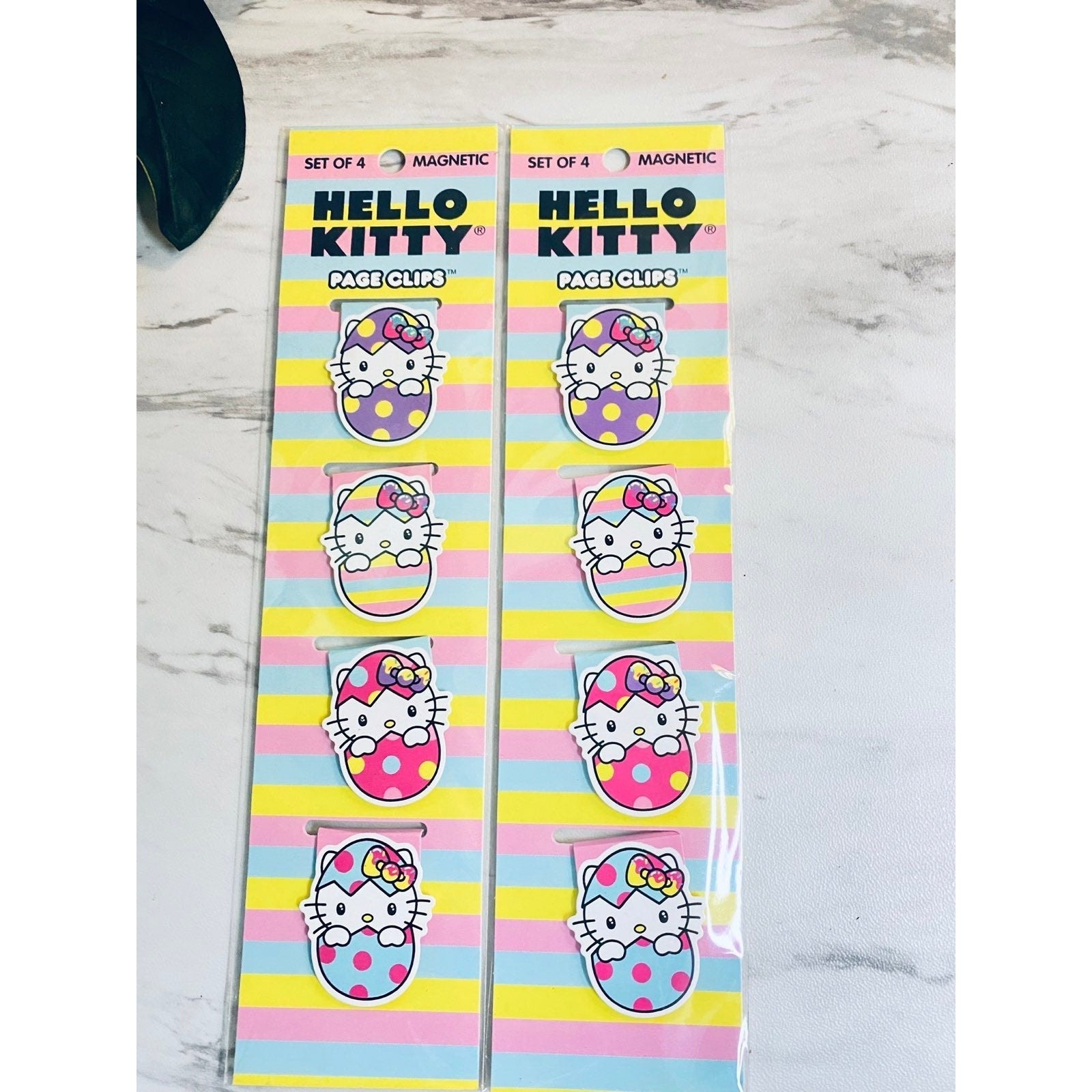 2 Sets Hello Kitty Egg Magnetic Bookmarker Page Clips NEW FREE SHIPPING