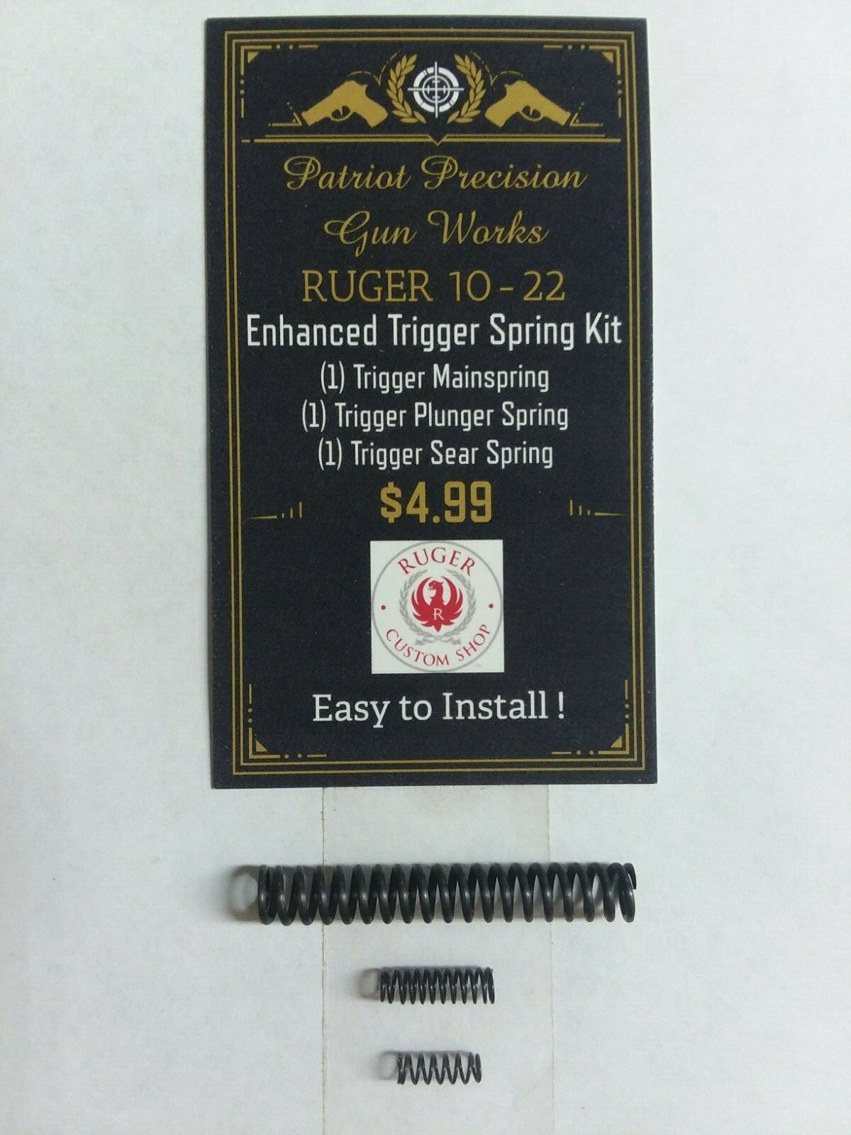 Ruger 10/22 Enhanced Trigger BX Spring Kit. USA Made