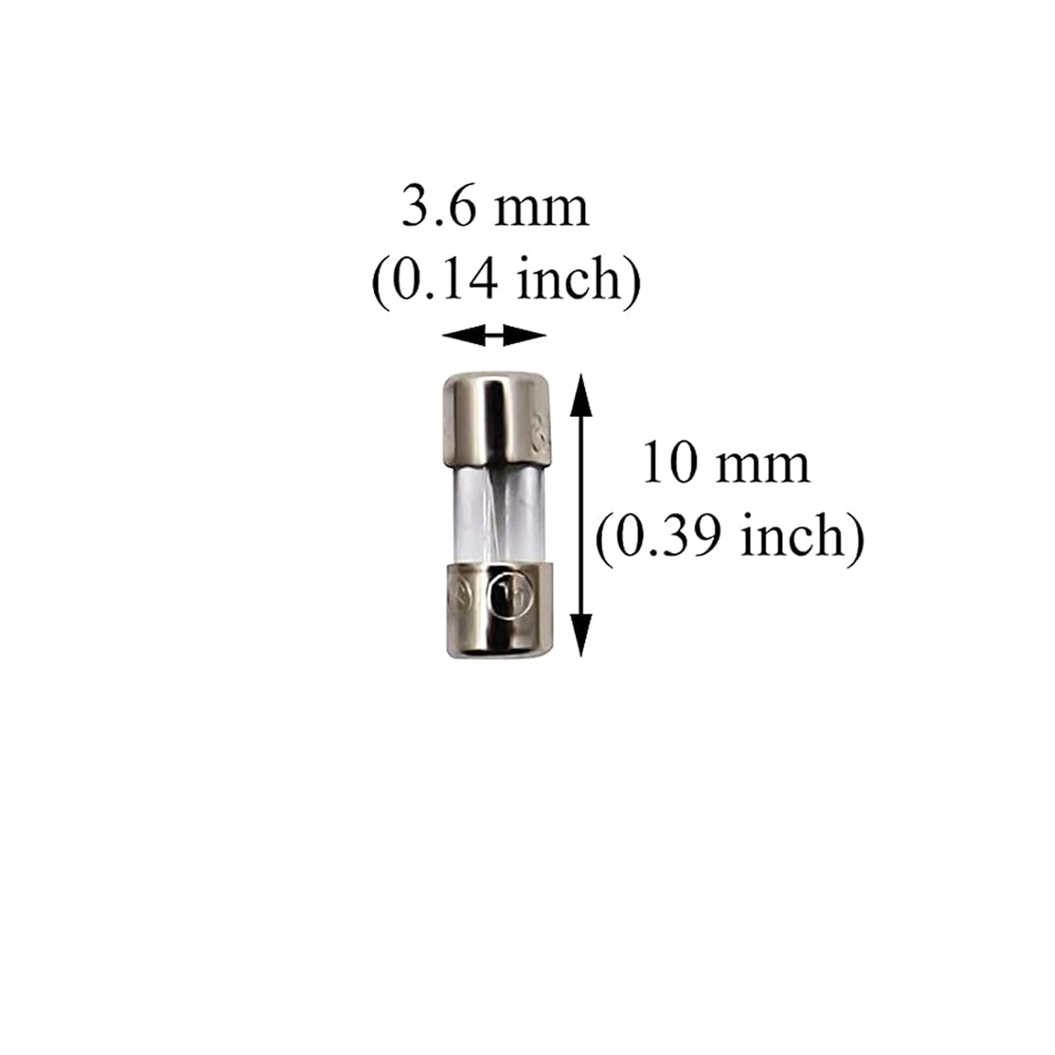 10 Pack F5AL Fast-Blow Mini Fuse 5A Max 5 amp 125V Glass Fuses 0.14 x 0.39 inch