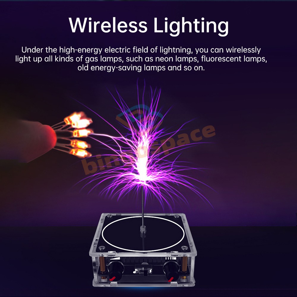 AC110-220V Mini Tesla Coil Bluetooth Music Tesla Coil w/Lightning&Music Modes
