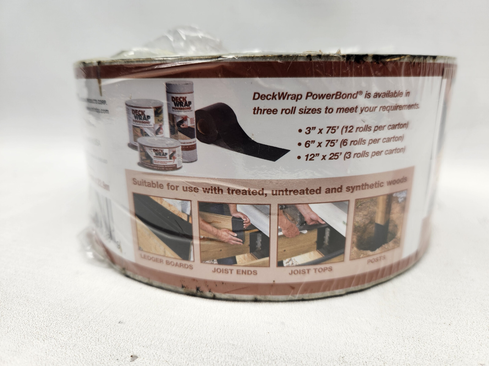 DECKWRAP POWERBOND 3″X75′ SELF ADHERING PROTECTIVE WRAP