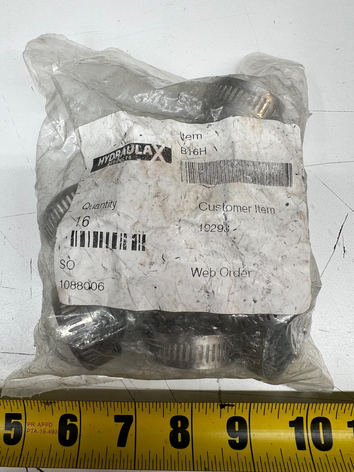 Lot of 16) Hydraulax Products B16H Wormgear Hose Clamp .69″ – 1.5″ Band 1/2″ W