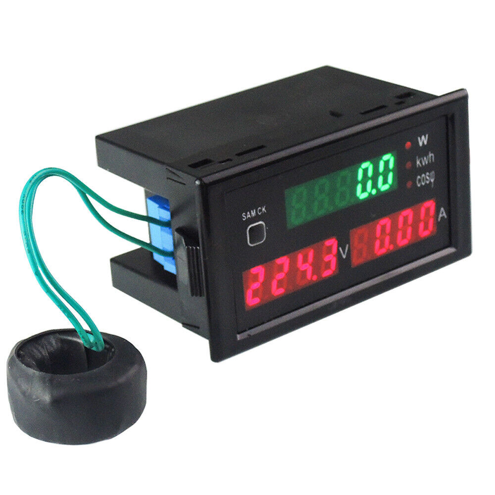 AC 80-300V LCD Digital 100A Volt Power Kwh Amp Panel Meter Voltmeter Ammeter US