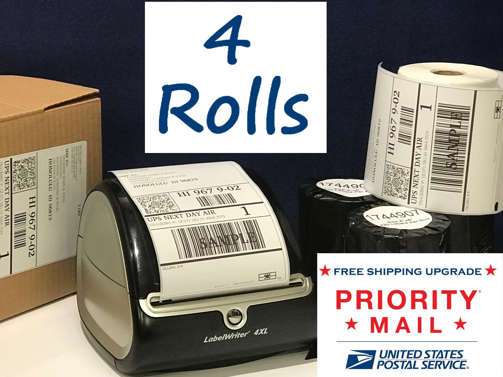 DYMO 4XL Labels Direct Thermal Shipping Labels 4 Rolls 4″x6″ 1744907 compatible