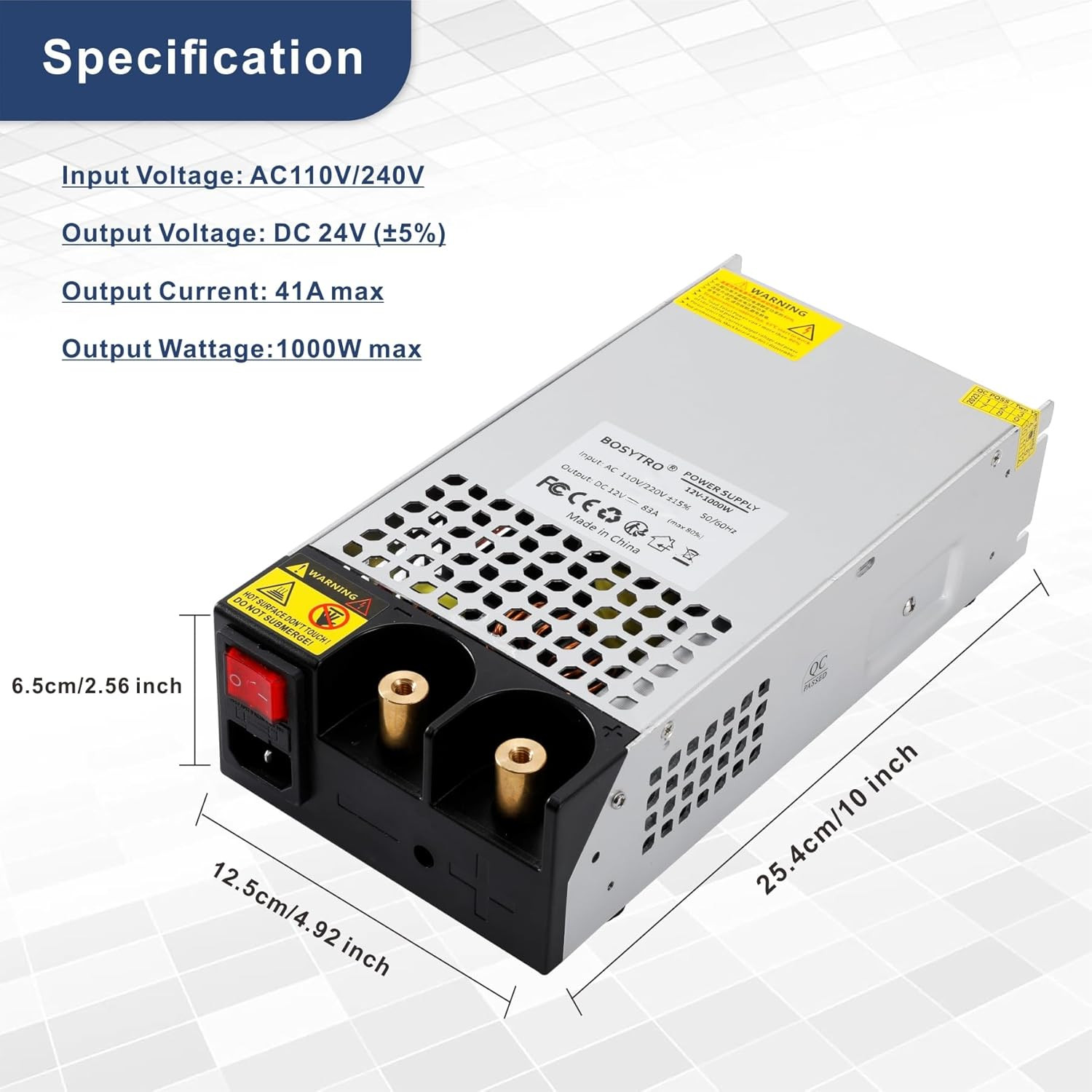 1000W 24V DC Power Supply for 3D Printers, LED Strips, CCTV & More