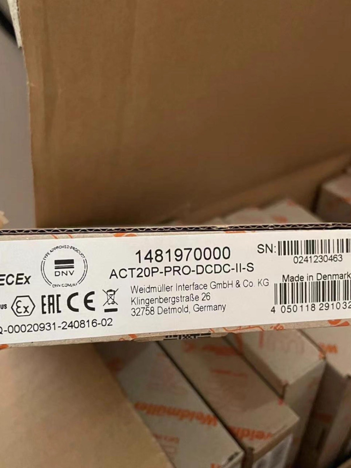 New Weidmuller Isolator 1481970000 Signal Isolator ACT20P-PRO-DCDC-II-S